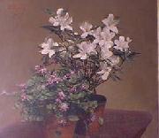 Henri Fantin-Latour Violetas y Azaleas France oil painting artist